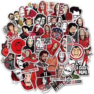 50 PCS TV Show Money Heist La Casa De Papel StickersWaterproof ( Imported From China )