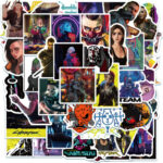 52 PCS Game Cyber Punks 2077 Waterproof Stickers ( Impoted From China )