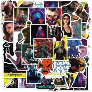 52 PCS Game Cyber Punks 2077 Waterproof Stickers ( Impoted From China )