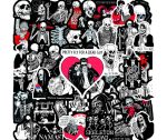 50 PCS Red and Black Skull Love Motivational Waterproof Stickers (Impoted From China )