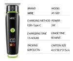 HTC AT-569 Cap Magnetic Hair Clipper Prevent Hair Stuck Professional Hair Trimmer - Image 3